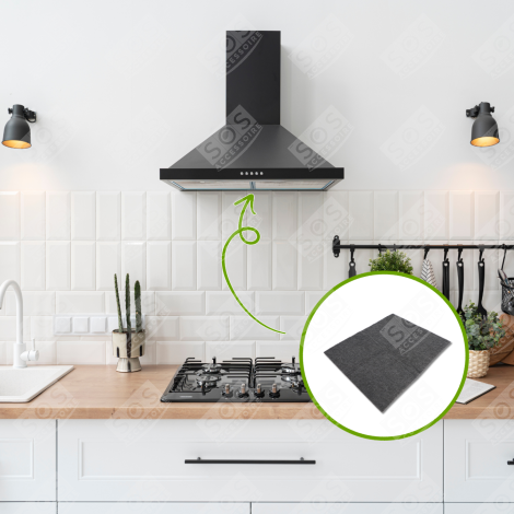 FILTRE UNIVERSEL CHARBON ACTIF + FILTRE À GRAISSE 570X470 MM HOTTE - FK025