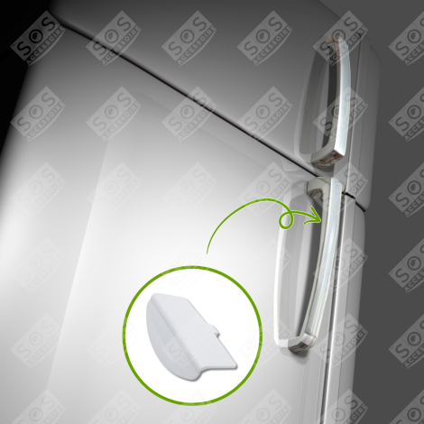 POIGNÉE DE PORTE À DÉPRESSION BLANCHE FRIGO, RÉFRIGÉRATEUR, CONGÉLATEUR - 7042614, 704261400