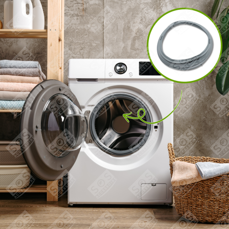 JOINT DE HUBLOT (MANCHETTE) AVEC RETOUR A LA CUVE (2 1 TROUS) MACHINE À LAVER, LAVE-LINGE - MDS38265303