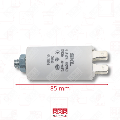 CONDENSATEUR 4 MF UNIVERSEL HOTTE ET LAVE VAISSELLE LAVE-VAISSELLE - 481212118132, 49011940