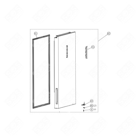 PORTE (PARTIE RÉFRIGÉRATEUR) FRIGO, RÉFRIGÉRATEUR, CONGÉLATEUR - HK4274351