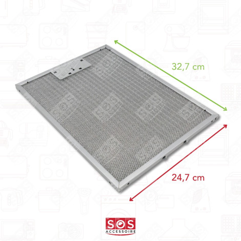 FILTRE MÉTALLIQUE À GRAISSE 247X327MM HOTTE - 50293009002, 50287195007