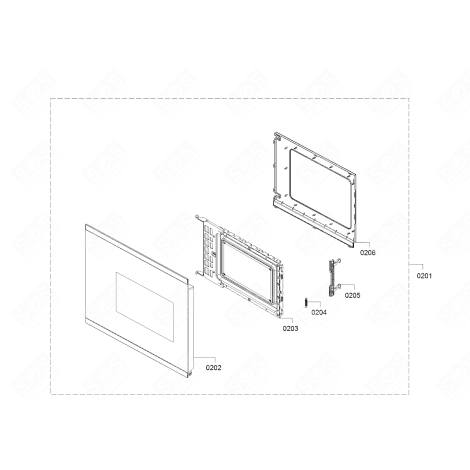 PORTE COMPLÈTE FOUR MICRO-ONDES - 20005767