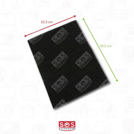 FILTRE CHARBON ET 2 TRINGLES DE FIXATION (À L'UNITÉ)  305X225 MM HOTTE - 74X5226