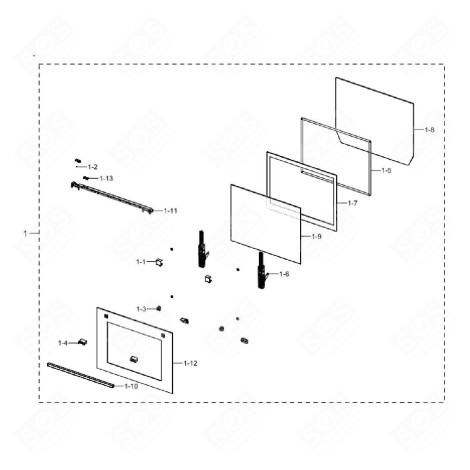PORTE COMPLÈTE (REPÈRE 1) FOUR, CUISINIÈRE - DG94-04361R