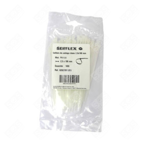 SACHET DE 100 COLLIERS RILSAN BLANC 2.5X98MM ACCESSOIRES ET ENTRETIEN - 7133031