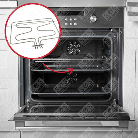 RÉSISTANCE GRILL SUPÉRIEURE 3050W (1050W + 2000W) FOUR, CUISINIÈRE - C00141175, C00049942