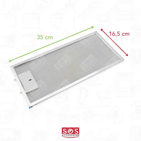 FILTRE MÉTAL ANTI GRAISSE 350X165 MM HOTTE - 00435204