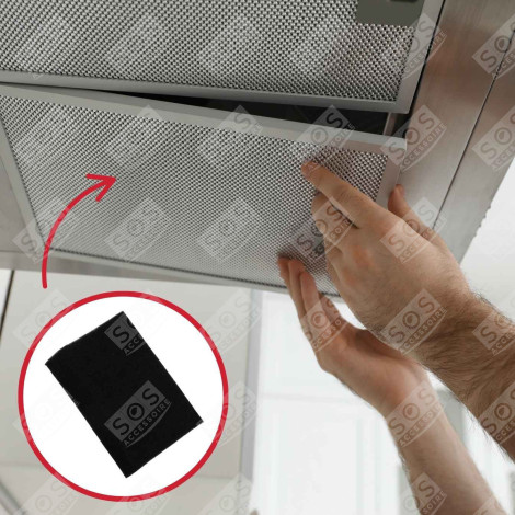 LOT DE 2 FILTRES À CHARBON  300X215X8 MM HOTTE - 74X9448 AK506AE1