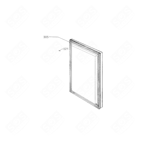 PORTE AVEC JOINT, TRAPPE DE VISITE (REPÈRE 305) FRIGO, RÉFRIGÉRATEUR, CONGÉLATEUR - 2064674134