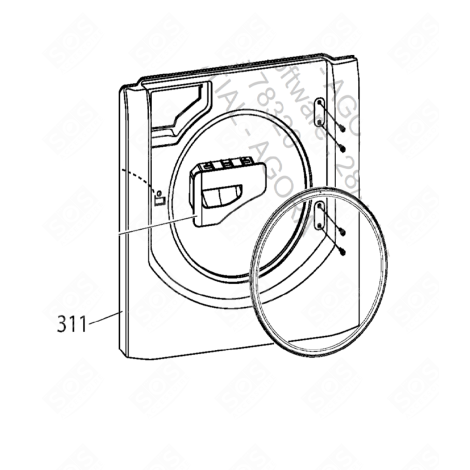 PANNEAU AVANT BLANC (REPÈRE 311) SÈCHE-LINGE - C00268273, 482000086257