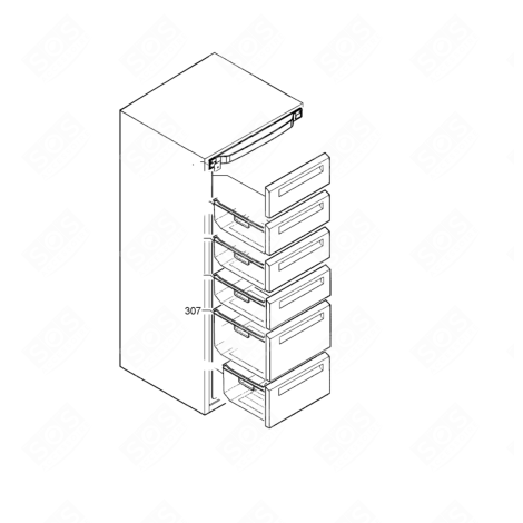 TIROIR MAXI (PARTIE CONGÉLATEUR) FRIGO, RÉFRIGÉRATEUR, CONGÉLATEUR - 2425373269