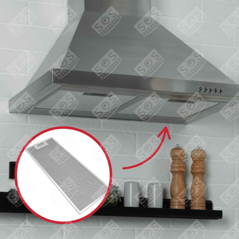 FILTRE MÉTAL ANTIGRAISSES 470X193MM CBT62 RT623 HOTTE - 49024660