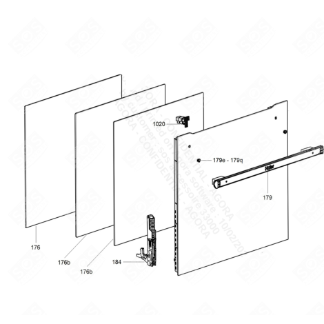 VITRE INTÉRIEURE DE PORTE FOUR, CUISINIÈRE - 42837200, 42836653