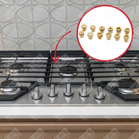 KIT INJECTEURS, GICLEURS GAZ NATUREL + BUTANE FOUR, CUISINIÈRE - C00114463