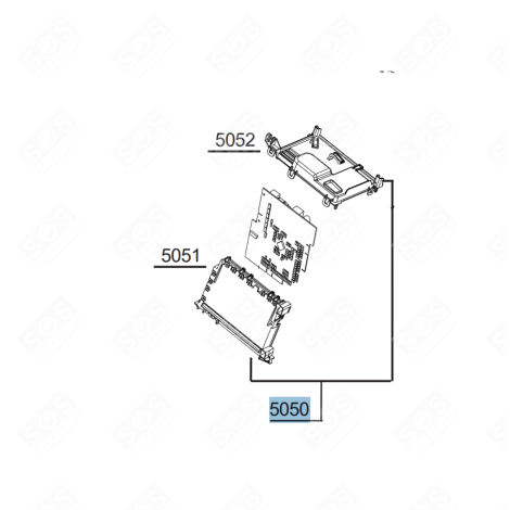 CARTE ÉLECTRONIQUE, MODULE DE COMMANDE (REPÈRE 5050) LAVE-VAISSELLE - 1519802750, C00909888