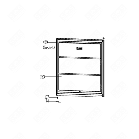 JOINT DE PORTE (PARTIE CONGÉLATEUR) REPÈRE  459 FRIGO, RÉFRIGÉRATEUR, CONGÉLATEUR - C00623388, 488000623388