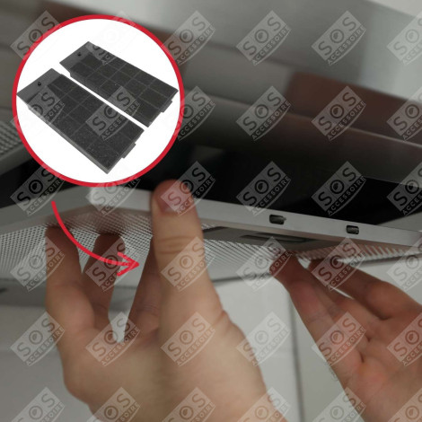 LOT DE 2 FILTRES  CHARBON TYPE B  280X110 MM HOTTE - 50263848009