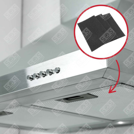 LOT DE 3 FILTRES CHARBON (AVEC HOTTE - 74X7954