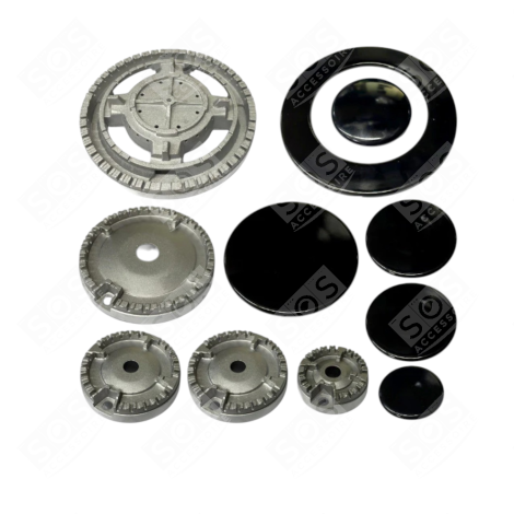 KIT DE BRÛLEURS ET DE CHAPEAUX DE BRÛLEUR FOUR, CUISINIÈRE - 482000027872, C00091686