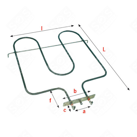 RESISTANCE VOUTE/GRILL 2300 W FOUR, CUISINIÈRE - 3871318022, AS6018460