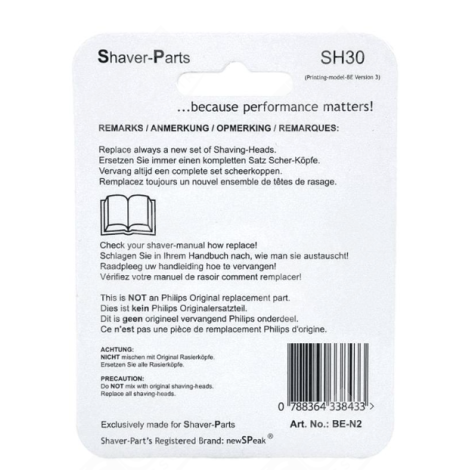 TETES RASOIR SH30 RASOIR, TONDEUSE - SH3050