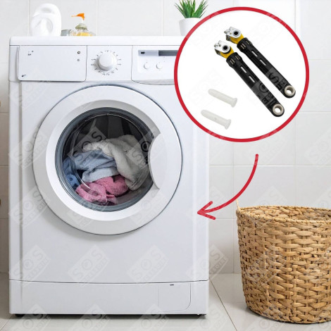 LOT DE 2 AMORTISSEURS D'ORIGINE 210 MM MACHINE À LAVER, LAVE-LINGE - C00286060, 482000023249