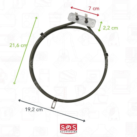 RÉSISTANCE CIRCULAIRE 2000W 210X195X29MM FOUR, CUISINIÈRE - C00311196, C00313065