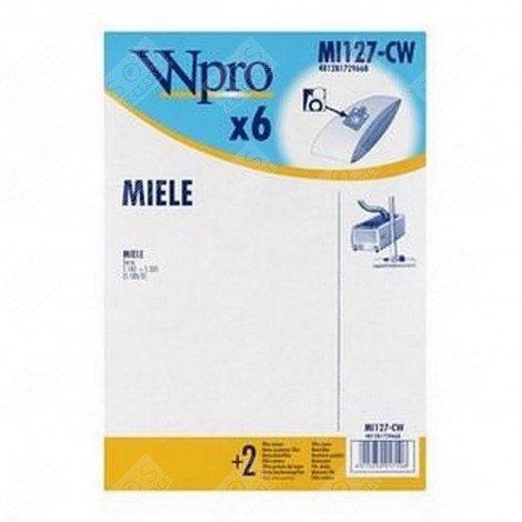 BOITE DE 6 SACS PAPIER + 2 FILTRES MOTEUR COMPATIBLE ASPIRATEUR - 481281729668