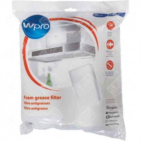 FILTRE ANTI-GRAISSE UNIVERSEL UGF016 (150GR/M² , 470X970X10MM) HOTTE - 484000008523