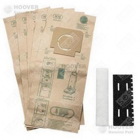 KIT 5 SACS + 2 FILTRES H18 TURBOPOWER ASPIRATEUR - 09173709