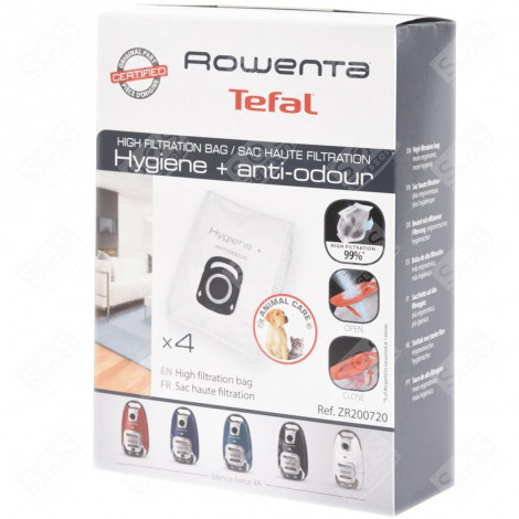 BOITE DE 4 SACS  HAUTE FILTRATION ASPIRATEUR - ZR200720