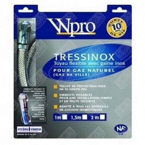 TUYAU DE GAZ TRESSINOX GAZ NATUREL LONG. 2M GARANTIE 10 ANS D'ORIGINE FOUR, CUISINIÈRE - 480181700089