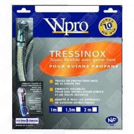 TUYAU DE GAZ TRESSINOX BUTANE PROPANE LONG. 1,5M GARANTIE 10 ANS FOUR, CUISINIÈRE - 480181700093