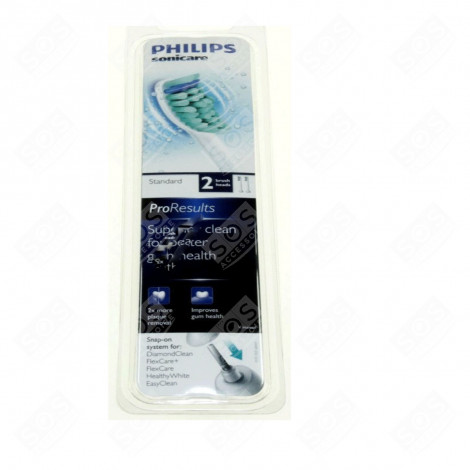 LOT DE 2 BROSSETTES STANDARDS (X2) BROSSE À DENTS ÉLECTRIQUE - HX6012/07, HX601207