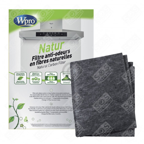FILTRE ANTI ODEURS EN FIBRES NATURELLES NCF201 D'ORIGINE HOTTE - 484000008650, NCF201