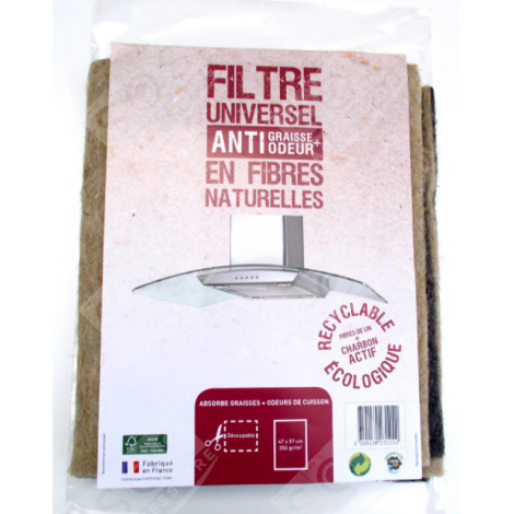 FILTRE À CHARBON BIO EN FIBRE DE LIN NATUREL  HOTTE - 484000008652, 484000000836