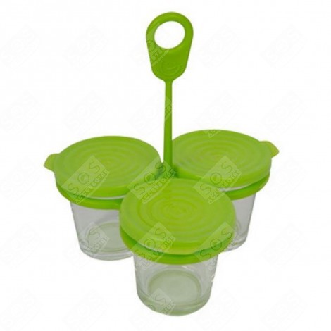 SET DE 3 VERRINES AVEC SUPPORT CUISEUR VAPEUR - XA500039