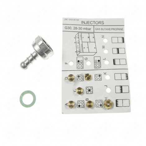 KIT INJECTEURS, GICLEURS GAZ BUTANE FOUR, CUISINIÈRE - 4431300022