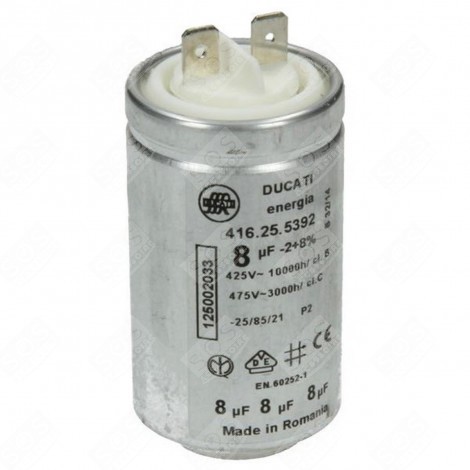 CONDENSATEUR 8MF 450V D'ORIGINE SÈCHE-LINGE - 1250020334