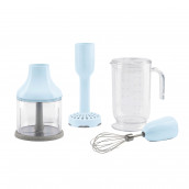 Accessoires pour mixeur plongeant, bleu azur : carafe, bol hachoir, presse-purée, fouet à fils