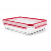 Boîte rectangulaire en verre rouge