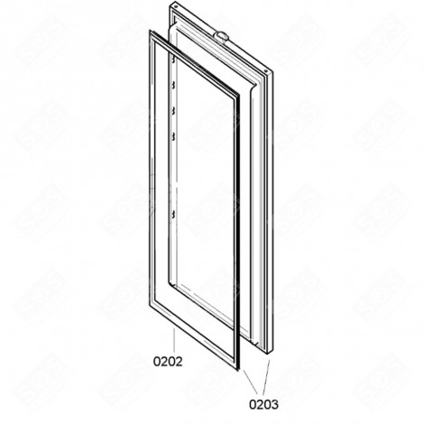 JOINT DE PORTE RÉFRIGÉRATEUR (REPÈRE 0202) D'ORIGINE FRIGO, RÉFRIGÉRATEUR, CONGÉLATEUR - 00241448, 241448