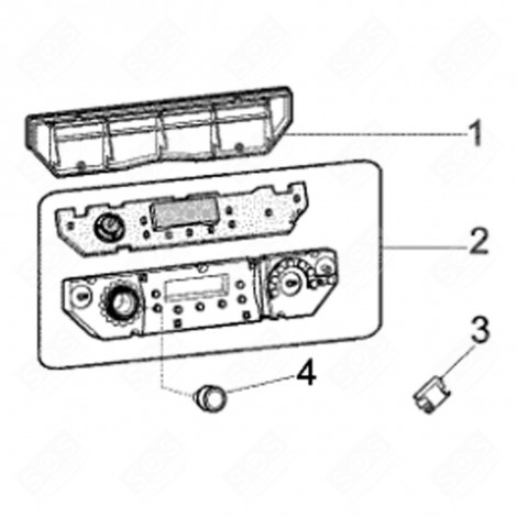 BOÏTE DE CONTRÔLE DISPLAY (REPÈRE 2) D'ORIGINE MACHINE À LAVER, LAVE-LINGE - C00372826, 488000372826