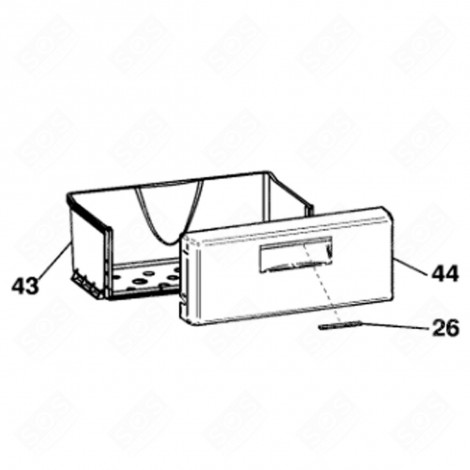 TIROIR INFÉRIEUR (REPÈRE 43) D'ORIGINE FRIGO, RÉFRIGÉRATEUR, CONGÉLATEUR - C00303579, 482000023458