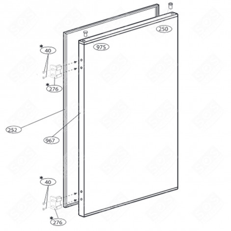 JOINT DE PORTE (RÉFRIGÉRATEUR) REPÈRE 252 FRIGO, RÉFRIGÉRATEUR, CONGÉLATEUR - 4150052900