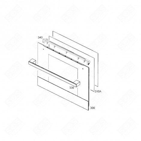 VITRE EXTÉRIEURE REPÈRE 300 D'ORIGINE FOUR, CUISINIÈRE - 140144772088