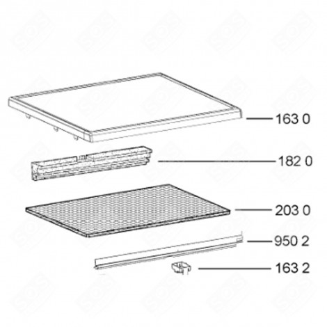 CAPOT SUPÉRIEUR INOX (REPÈRE 163 0) D'ORIGINE LAVE-VAISSELLE - 481010565816, C00325291