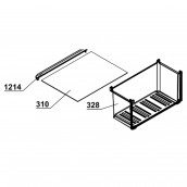 Clayette, étagère en verre (repère 310)      -    440X387 mm