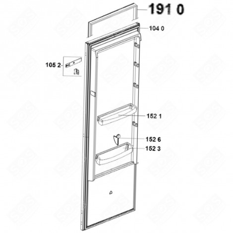 JOINT DE PORTE (REPÈRE 191 0) D'ORIGINE FRIGO, RÉFRIGÉRATEUR, CONGÉLATEUR - 481010674448, C00326078